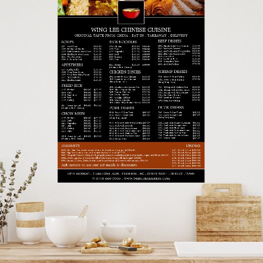 Poster Menu du restaurant chinois (Cuisine)
