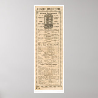 Poster Menu du restaurant des mineurs (1083A)