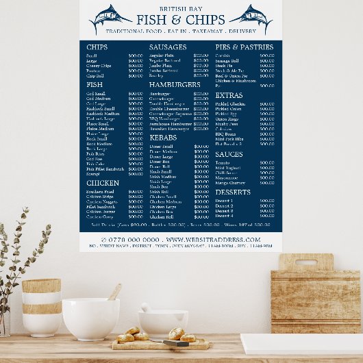 Poster Menu du restaurant Fish & Chip Shop (Cuisine)