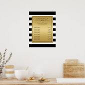 Poster Menu du service Classic Gold de Black White Stripe (Cuisine)