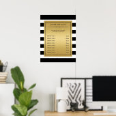 Poster Menu du service Classic Gold de Black White Stripe (Bureau à domicile)