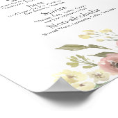 Poster Menu élégant à la barre de Mariage rose pâle (Coin)