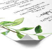 Poster Menu élégant de mariage avec aquarelle botanique d (Coin)