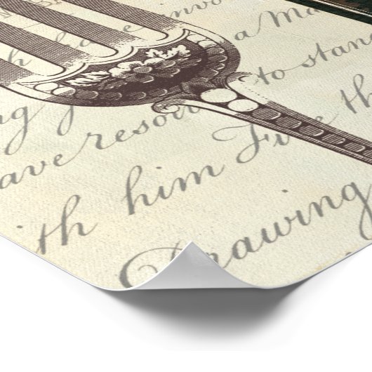 Poster Menu français et Fourchette (Coin)