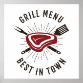 Poster Menu Grill Meilleur En Ville (Devant)