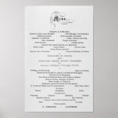 Poster MENU mariage à thème 1874 (Devant)