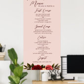Poster Menu Mariage Blush & Burgundy Chrysanthemum (Bureau à domicile)