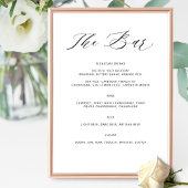 Poster Menu Mariage Boissons Élégantes Personnalisées Sig