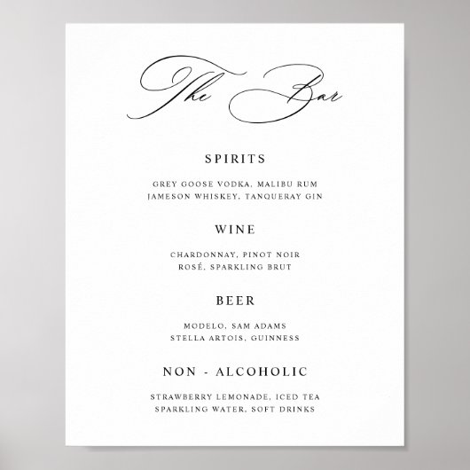 Poster Menu Mariage classique (Devant)