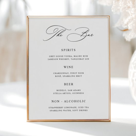 Poster Menu Mariage classique