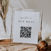 Poster Menu Mariage de code QR de script minimal moderne