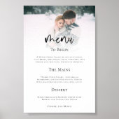Poster Menu Mariage de script photo minimaliste (Devant)