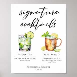 Poster Menu Mariage Highball Signature Cocktails