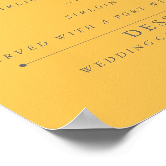 Poster Menu Mariage Jaune Daffodique 4" x 9" (Coin)
