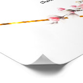 Poster menu mariage, menu mariage à fleurs (Coin)