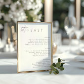 Poster Menu Mariage minimaliste moderne