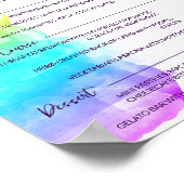 Poster Menu Mariage Rainbow Watercolor Splash LGBTQ (Coin)