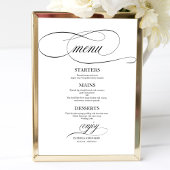 Poster Menu mariage Signal noir chic Script