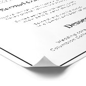 Poster menu Mariage simple de 3 plats (Coin)