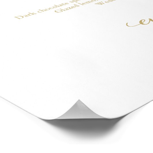 Poster Menu mariage Simple Elegant Gold Foil (Coin)