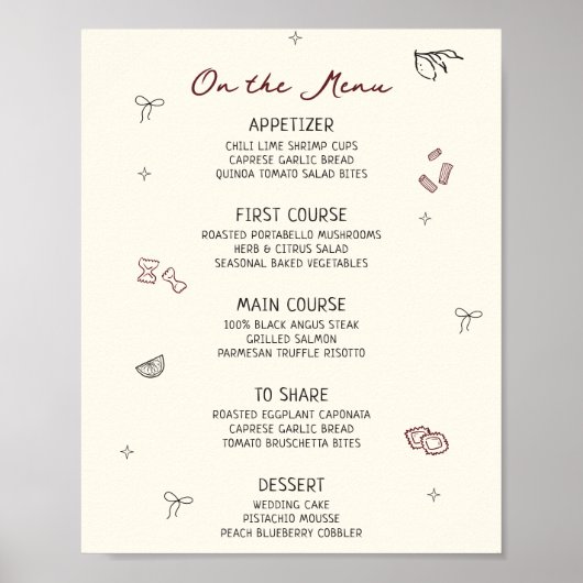 Poster Menu Marron Irrégulier Dessiné à la Main (Devant)