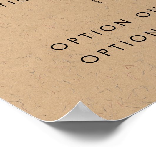 Poster Menu Matte du tarif Arrière - plan Kraft Imprimer (Coin)