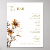 Poster Menu minimaliste de bar de boissons de mariage aux (Devant)