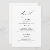 Poster menu minimaliste Mariage Mariage simple (Devant / Derrière)