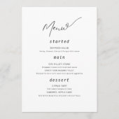 Poster menu minimaliste Mariage Mariage simple (Devant)