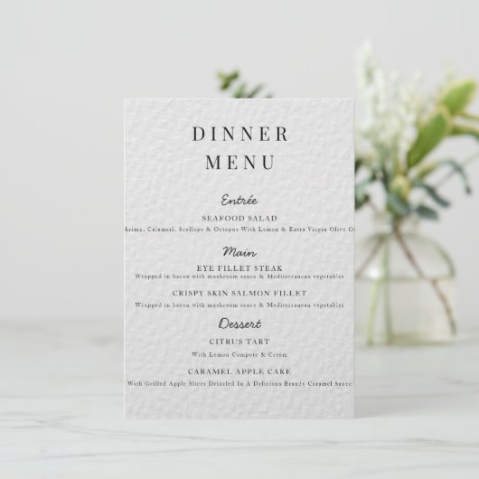 Poster menu minimaliste Mariage Mariage simple (Debout devant)