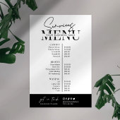 Poster Menu minimaliste moderne Salon noir blanc Services