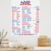 Poster Menu moderne du salon de glaces (Cuisine)