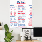 Poster Menu moderne du salon de glaces (Bureau à domicile)
