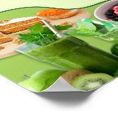 Poster Menu professionnel moderne d'alimentation saine vé (Coin)