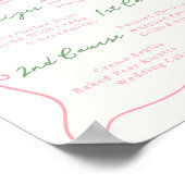 Poster Menu Rose Et Vert Dessiné À La Main De Manière Fan (Coin)