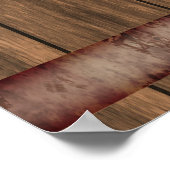 Poster Menu Rustic Country Barre en bois (Coin)