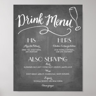 Poster Menu Signature Boire   Décor Mariage