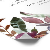 Poster Menu signature de cocktail de mariage Rustic Plum (Coin)