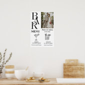 Poster Menu Simple Bar de Mariage (Cuisine)