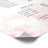 Poster Menu simple des prix du marbre rose doré (Coin)
