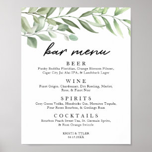 Poster Menu Simple Feuille de verdure