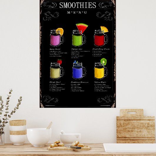 Poster Menu Smoothies (Cuisine)