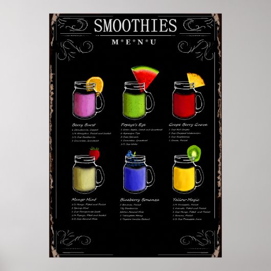 Poster Menu Smoothies (Devant)