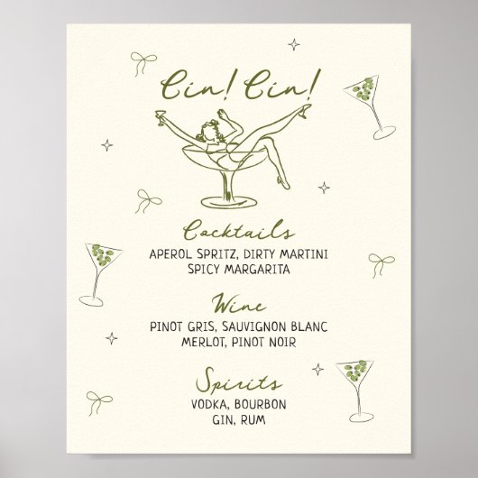 Poster Menu Tini Bit Ancien Quirky Main Dessinée Annivers (Devant)