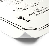 Poster Menu Whimsical Main Drake French Mariage Bar Menu (Coin)