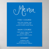 Poster Menu Whimsical manuscrit bleu (Devant)