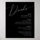 Poster Menu Whimsical Minimal Script Black Mariage Boisso (Devant)