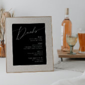 Poster Menu Whimsical Minimal Script Black Mariage Boisso