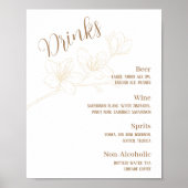Poster Menu Whimsical Minimalist Script Mariage Boissons (Devant)