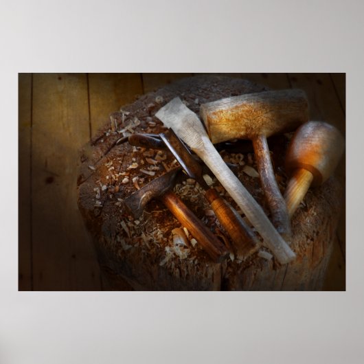 Poster Menuiserie - Outil - Outils pour la sculpture (Devant)